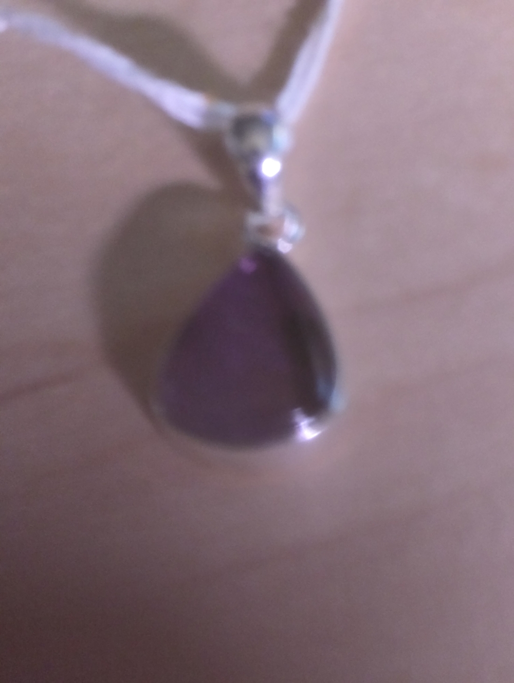 Elegant Super Seven Purple Teardrop Pendant Necklace.